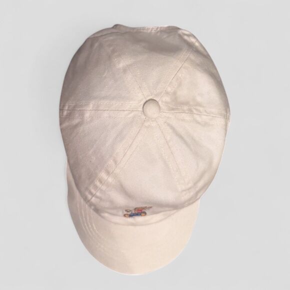 Vtg Polo Ralph Lauren Kids Cap Sit Down Bear Khaki 90s Strap Back One Size 4-6X - Picture 5 of 8